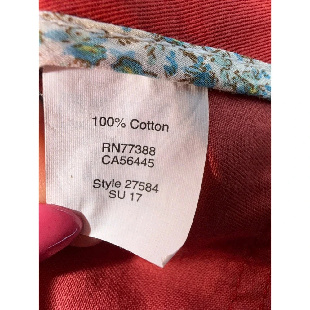 J. Crew Red Utility Jacket with Gold-Tone Hardware